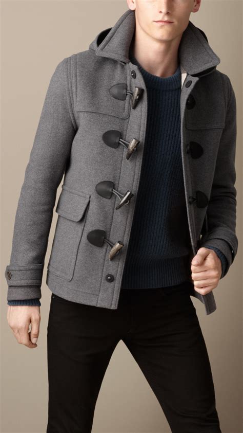 burberry grey wool jacet men|Burberry Men's Wool Military Bomber Jacket .